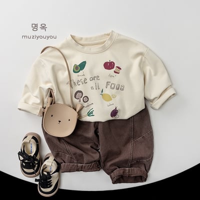 水果塗鴉薄長袖上衣6