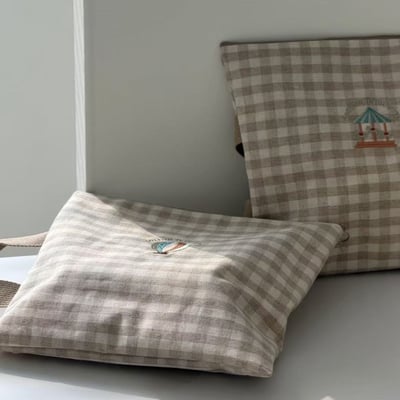 韓系格子收納包9