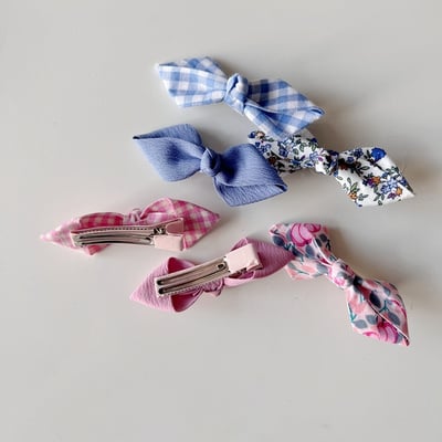 韓系布藝蝴蝶結髮夾2
