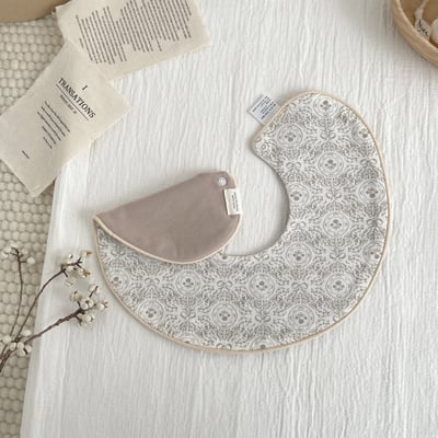 韓系雙面圓形圍兜兜15