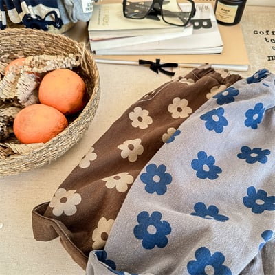 日系花朵寬鬆長褲6