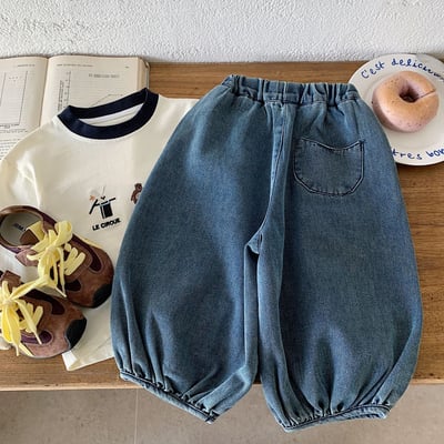 韓系寬鬆燈籠牛仔褲2