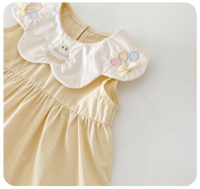可愛花邊領小刺繡蛋糕洋裝3