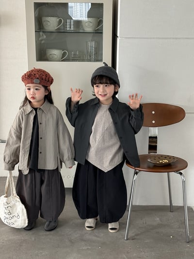 森系復古簡約開衩襯衫外套（自留款)10