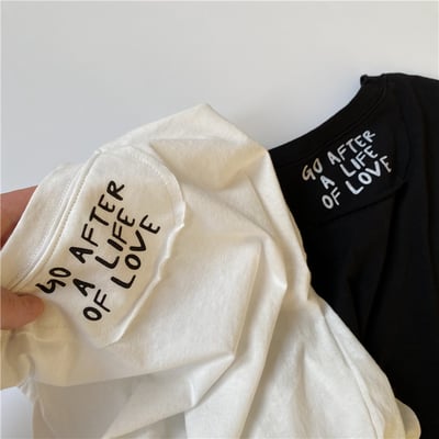 韓系貼布英文字短T2