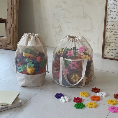 韓系網眼抽繩束口玩具收納袋3