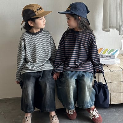 經典簡約條紋長袖薄上衣1