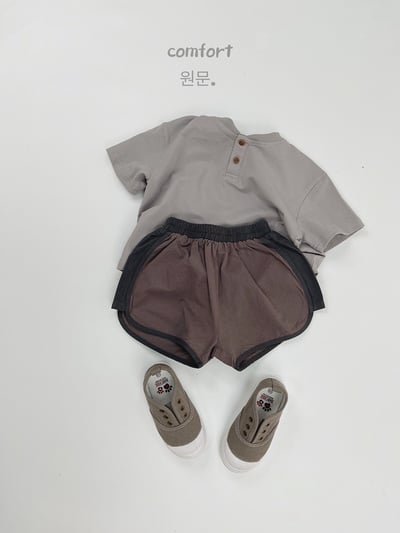 韓系短領雙釦素色上衣11