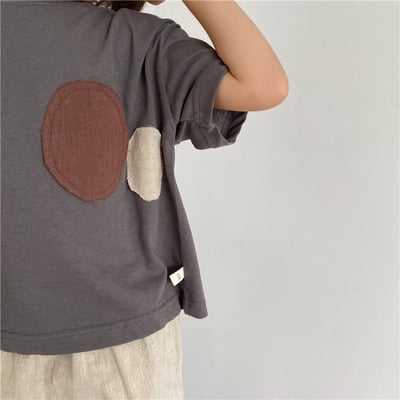 韓系薄款圓點補丁T14