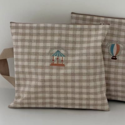 韓系格子收納包2