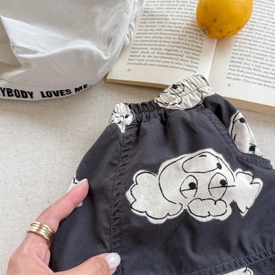 韓系童趣滿版塗鴉布短褲10