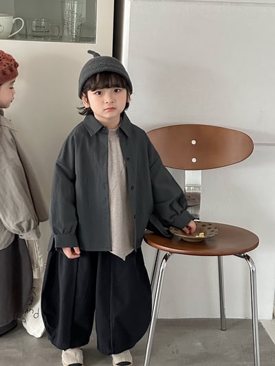 森系復古簡約開衩襯衫外套（自留款)15