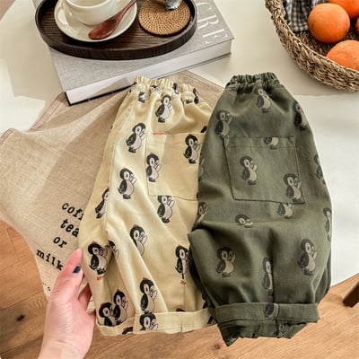 推 ♡ 韓系滿版企鵝長褲5