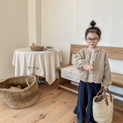 韓系簡約素色針織開衫13