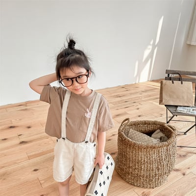 小動物刺繡口袋短版上衣20