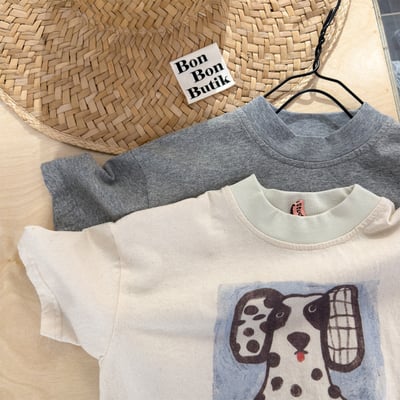 韓系塗鴉落肩寬鬆T3