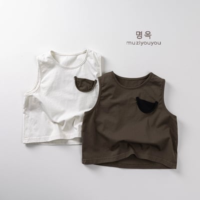 日系棉質貼布插畫無袖背心4