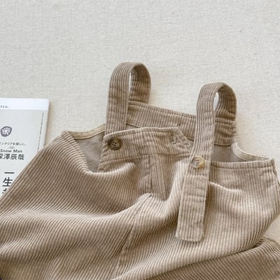 推 ♡ 韓系冬季條絨吊帶褲11