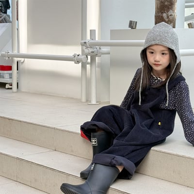 推 ♡ 韓系冬季條絨吊帶褲20