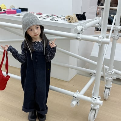 推 ♡ 韓系冬季條絨吊帶褲23