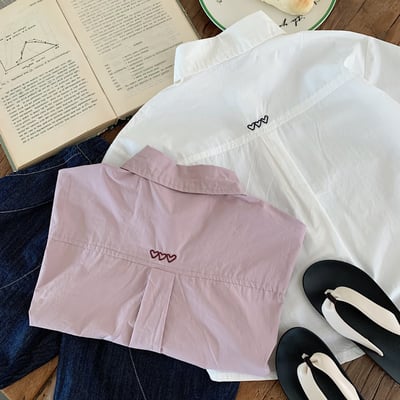 經典小刺繡素色襯衫3