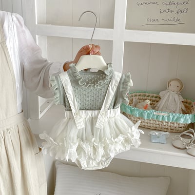 小氣質木耳立領吊帶包屁衣11