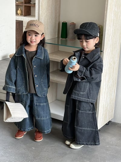 日系明線車縫個性牛仔套裝8