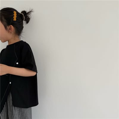 韓系特色斜拼釦上衣12