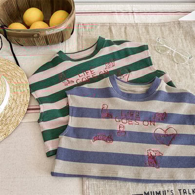 推 ♡ 華夫格條紋刺繡套裝2