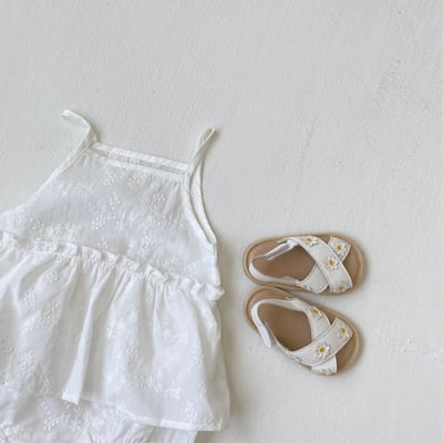 韓系碎花細肩帶包屁衣6