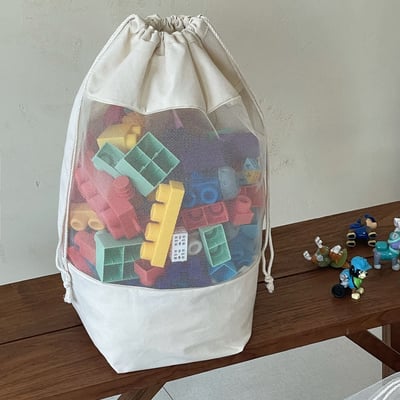 韓系網眼抽繩束口玩具收納袋4