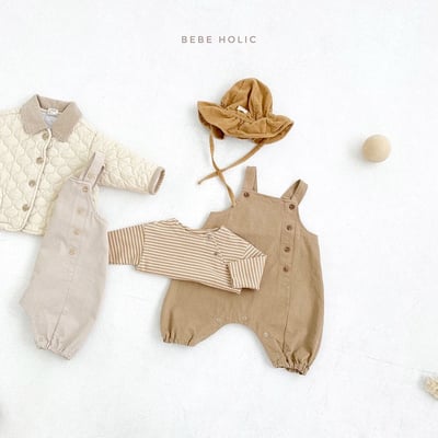 韓系簡約四釦吊帶褲7