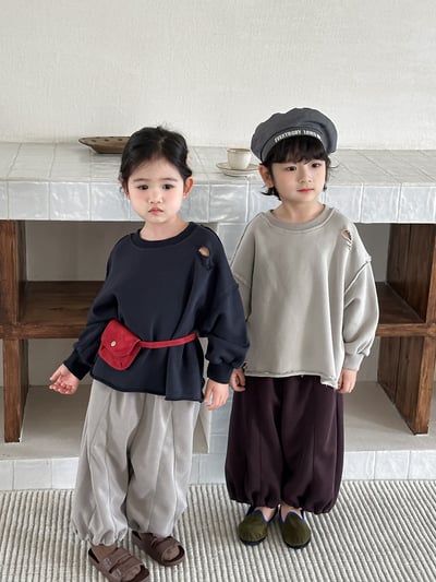 韓系個性破洞毛圈簡約上衣11