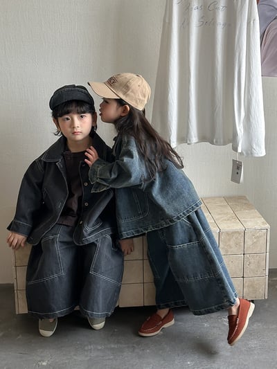 日系明線車縫個性牛仔套裝5