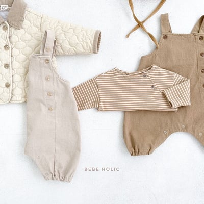 韓系簡約四釦吊帶褲6