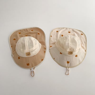 質感小熊護頸遮陽帽5