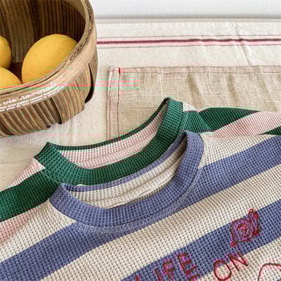 推 ♡ 華夫格條紋刺繡套裝10