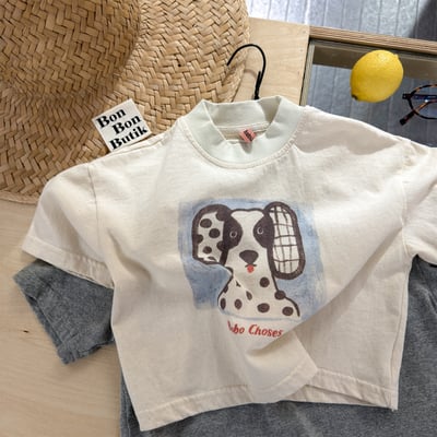 韓系塗鴉落肩寬鬆T7