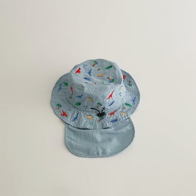 速乾刺繡恐龍遮陽漁夫帽(可遮脖子)10