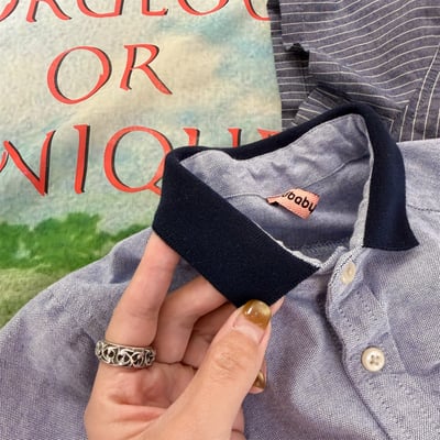 韓系棒球小熊跳色領襯衫13