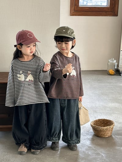 日系大白鴨鴨條紋薄上衣9