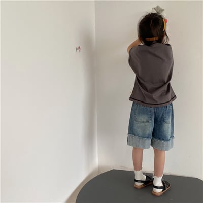 推 ♡ 韓系復古拼色牛仔褲8