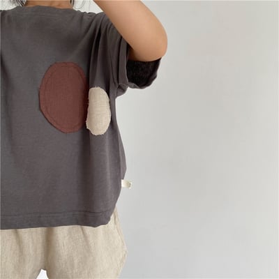 韓系薄款圓點補丁T15