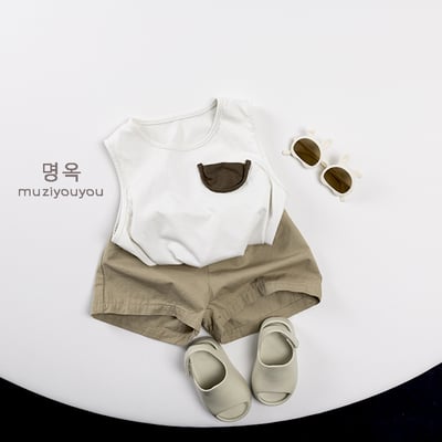 日系棉質貼布插畫無袖背心10