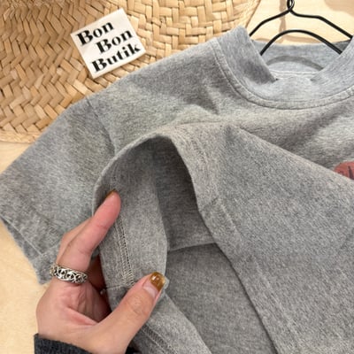 韓系塗鴉落肩寬鬆T11