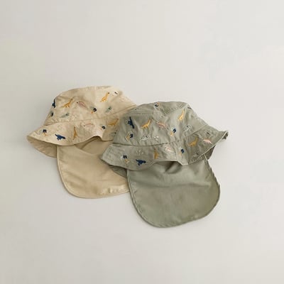 速乾刺繡恐龍遮陽漁夫帽(可遮脖子)3