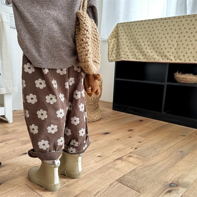 日系花朵寬鬆長褲18