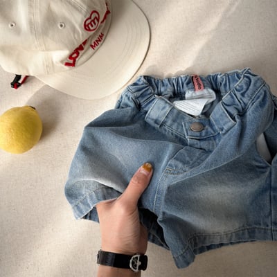 經典牛仔小標五分短褲11