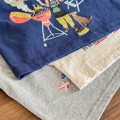 推 ♡ 美式毛捲邊落肩T7