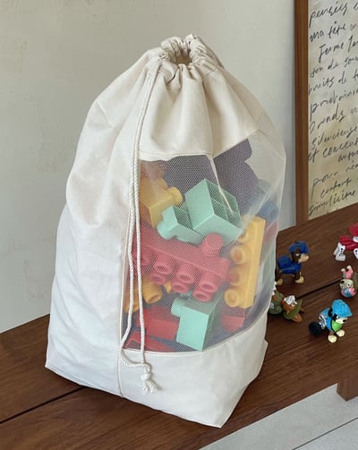 韓系網眼抽繩束口玩具收納袋19